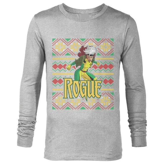 Marvel X-Men Rogue Holiday Sweater - Long Sleeve T-Shirt for Men - Customized-Athletic Heather