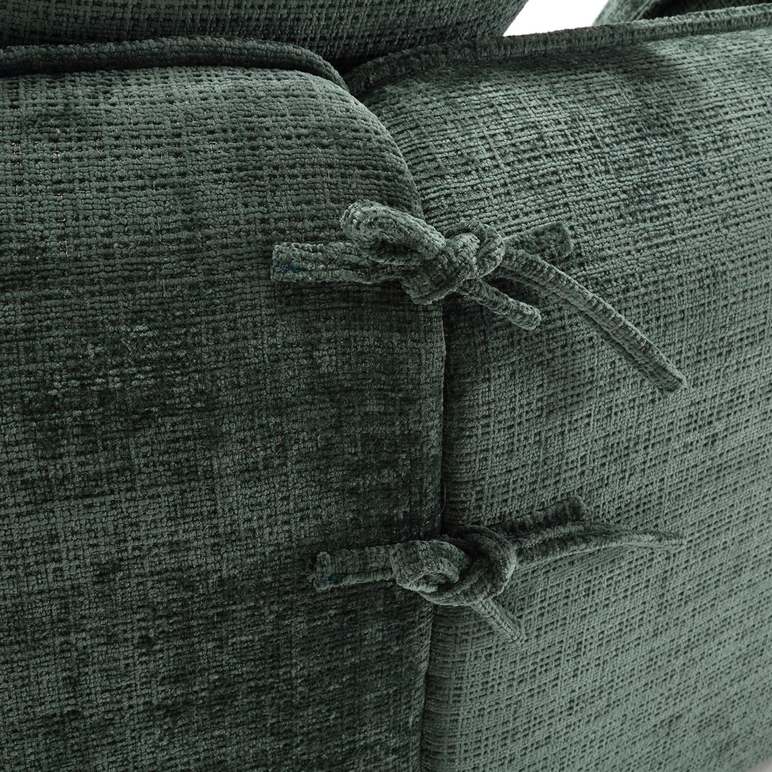 Demi Bonn 125" Modern Modular U-Shaped Sectional Sofa, Spacious 5-Seat Chenille Fabric Couch with Plush Pillows for Living Room, Minimalist Cloud-Style, Green