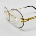thumbnail image 2 of Clear Sunglasses Gold Metal Classy Model Men Rap Style, 2 of 2