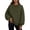 Green M, variant on Fall Winter Women Sweatshirt Thickened Plush Round Neck Solid Color Loose Split Hem Pockets Pullover Mid Length Warm Sport Daily Wear Top