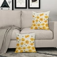 thumbnail image 3 of Yellow Flower Daisy Pillow Covers 16x16 Set of 2 Bee Floral Print Spring Summer Themed Decorative Throw Pillow Cases Outdoor Farmhouse Decor for Sofa Couch Bed, 3 of 6