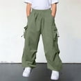 thumbnail image 2 of Quotay Kids Cargo Pants with Multiple Pockets for Boys and Girls Outdoor Casual Play Everyday Comfortable Trousers for Boys 5-14 Years Dark Green,5-6 Years, 2 of 7