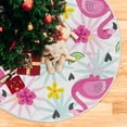 thumbnail image 5 of FMSHPON Pink Flamingos Xmas Christmas Tree Skirt Stand Mat for Holiday Party Decoration Indoor Outdoor 36 inches, 5 of 6