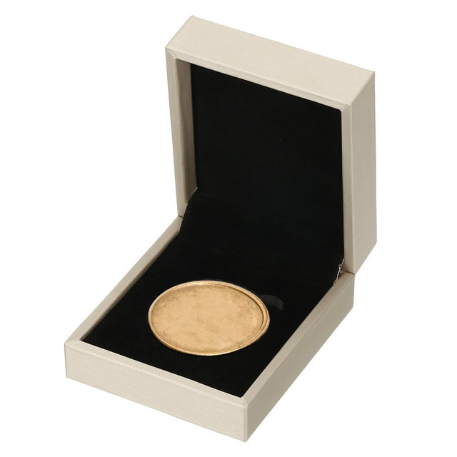 Coin Display Box Coin Presentation Display Box Coin Box Coin Case with Coin Holder Square Fit 45mm Coin for Silver Dollar Collectors, Golden