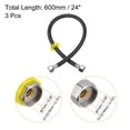 thumbnail image 2 of Uxcell Faucet Supply Line Connector, G1/2 Female x G1/2 Female 24 Inch Braided SUS304 Supply Hose, Black, 3 Pack, 2 of 6