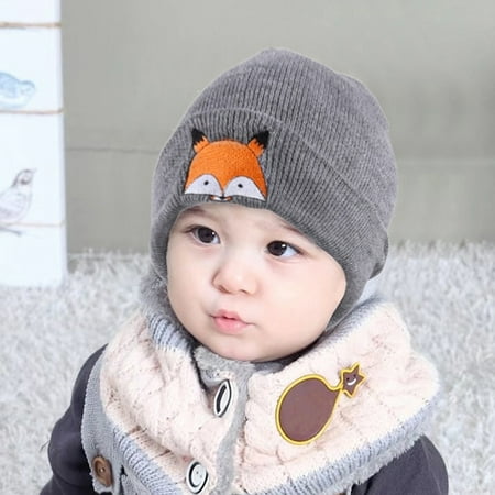 

Baby Winter Wool Knitted Hemming Warm Cap Hats Fashion Children Baby Care