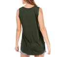 thumbnail image 5 of WULMLEO Plus Size Tank Tops for Women Summer Sleeveless Scoop Neck T-Shirts Tops Casual Tees Tunics Shirts Dark Green XL, 5 of 7