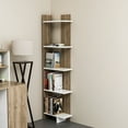 thumbnail image 3 of Alice 67" 5-Shelf Corner Bookcase, Brown, 3 of 5