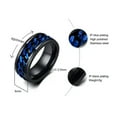 thumbnail image 4 of 8mm Silver/Black/Blue Spinner Chain Band Mens 316LStainless Steel Ring 4 Styles, 4 of 9