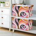 thumbnail image 2 of Yayeee Foldable Storage Basket for Shelves with Handles Waterproof Cloth Bins, Swirling Circles, 2 of 7