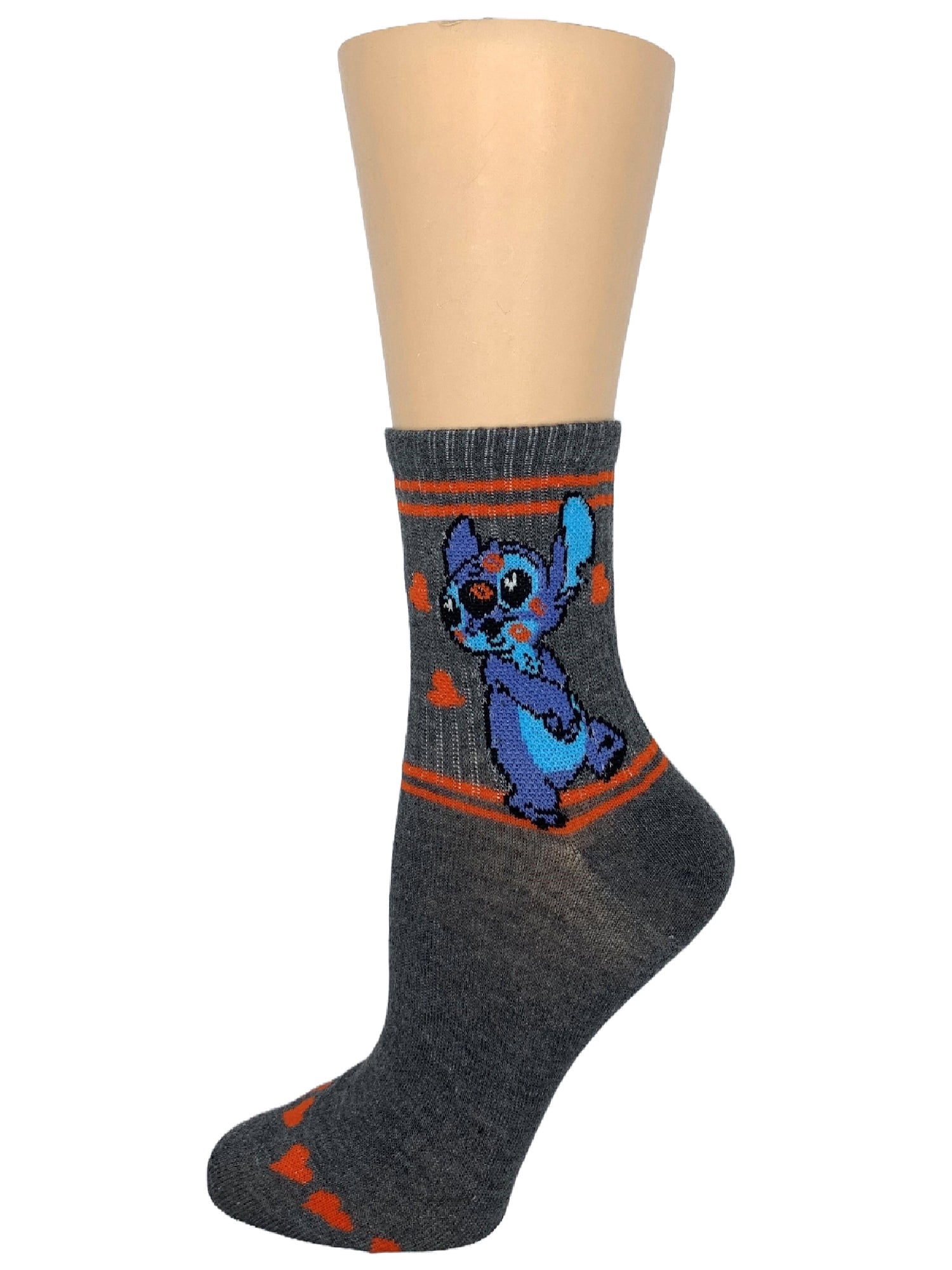 Disney Lilo & Stitch, Valentine's Day Women's Mid-Crew Socks Box Set, 2-Pack, Size 4-10