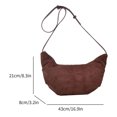 thumbnail image 2 of Mujeres Faux Suede Fashion Bolso Hombro Half Moon Crossbody Bags para Viajar (café), 2 of 6