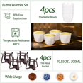thumbnail image 3 of 4 Pieces Large Butter Warmers with 20 Tealight Candles, Ceramic Set for Chocolate, Cheese & Seafood, Dishwasher & Microwave Safe, 3 of 8