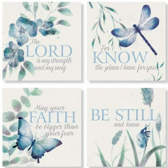 Square House Coasters-Watercolor Verses (Set Of 4) (4 )