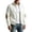 White, variant on Mens Jacquared Jackets Stand Collar Zip Up Jackets Long Sleeve Coats with Elbow Patches