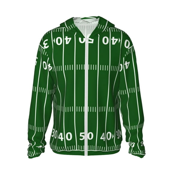 Easygdp American Football Field1 Lightweight Long Sleeve Sun Shirt Sports long-Sleeved Sun Protective Clothing, Quick Drying Breathable-