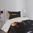 thumbnail image 4 of Ambesonne Colorful Quilted Coverlet 2 Pcs, Jupiter Saturn Planet, Twin Size, Multicolor, 4 of 5