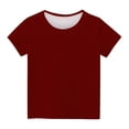 thumbnail image 5 of yillto Girls Shirts Short Sleeve Plain Tee Kids Crewneck Tshirts Summer Tops Basic Tees 3-14 Years, 5 of 5
