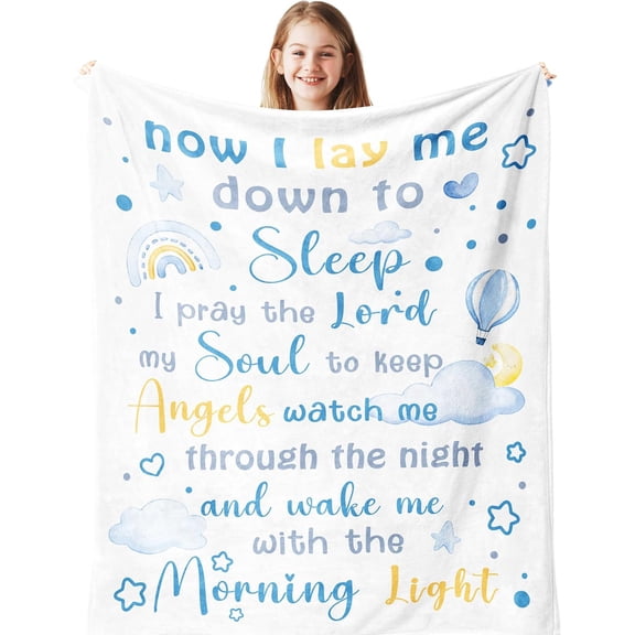 Unique Baptism Gifts for Boys Girl Baptismal Blanket 40"x50" Sweet Christian Gifts for Kids Soft Throw Girls Boys Christening Presents for Catholic Religious Baptism Favors