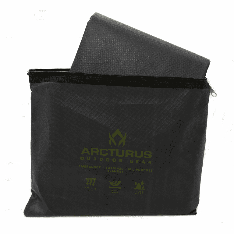 Arcturus 60 x82 All Weather Outdoor Survival Mylar Foil Blanket Insulated Tent Shelter with Carry Bag Walmart