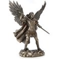 thumbnail image 3 of Veronese Design 11.4 Inch Archangel Saint Michael Unsheathing The Sword Antique Bronze Finish Guardian Angel Statue, 3 of 5
