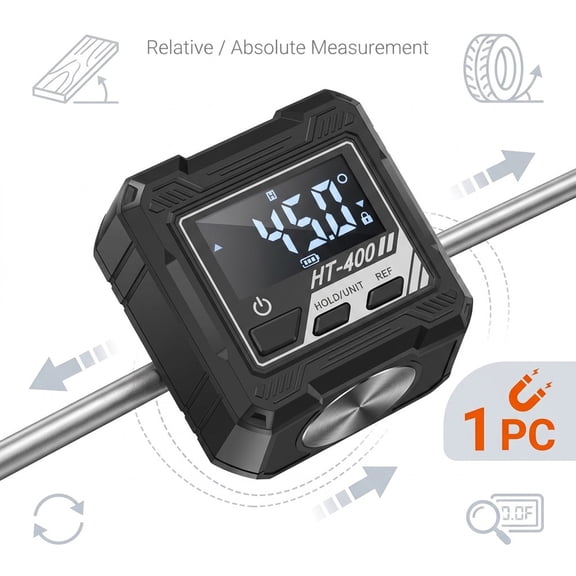 Wakehye Digital Angle Finder, Magnetic Digital Protractor and Inclinometer Level Gauge with Backlit Display for Woodworking, Carpentry and Automotive