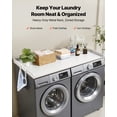 thumbnail image 2 of VEVOR Washer Dryer Countertop, 54 x 27.5 in Wooden Washer and Dryer Topper with Edge & 2 Hooks, Water-Resistant Laundry Machine Topper for Laundry Closet Pantry Counter Organization and Storage,White, 2 of 9