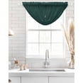 thumbnail image 4 of Waterfall Valances for Windows, Pure Dark Green Kitchen Sheer Valance Curtains, Simple Solid Color Rod Pocket Elegant Swag Valances for Living Room Bedroom, 47.2"x38.5", 2 Panel, 4 of 8