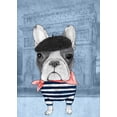 thumbnail image 2 of Barruf 11x14 Black Ornate Wood Framed with Double Matting Museum Art Print Titled - French Bulldog with Arc de Triomphe, 2 of 4