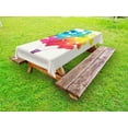 thumbnail image 1 of Watercolor Outdoor Tablecloth, Hot Air Balloon Rainbow Colors Cute Heart Shapes Cheerful Happy, Decorative Washable Fabric Picnic Tablecloth, 58 X 120 Inches, Sky Blue Yellow Pink Red, by Ambesonne, 1 of 2