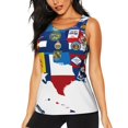 thumbnail image 1 of Fotbe The Map Of United States Blusas Sin Mangas para Mujer – Estilo Casual, Corte Suelto, Slim-Fit, Cuello Redondo Deportivo, Tops de Verano para Gimnasio y Yoga-Small, 1 of 7