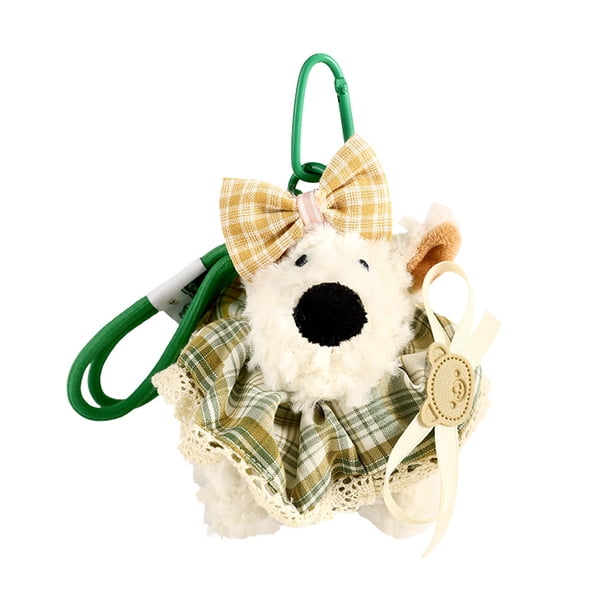 Llavero de peluche West Highland Terrier con lazo para amantes de los perros