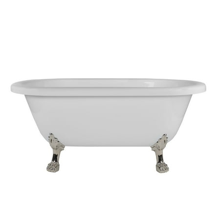 Juniper 66 Inch Acrylic Double Ended Clawfoot Tub - No Faucet Drillings - Lion Paw Feet