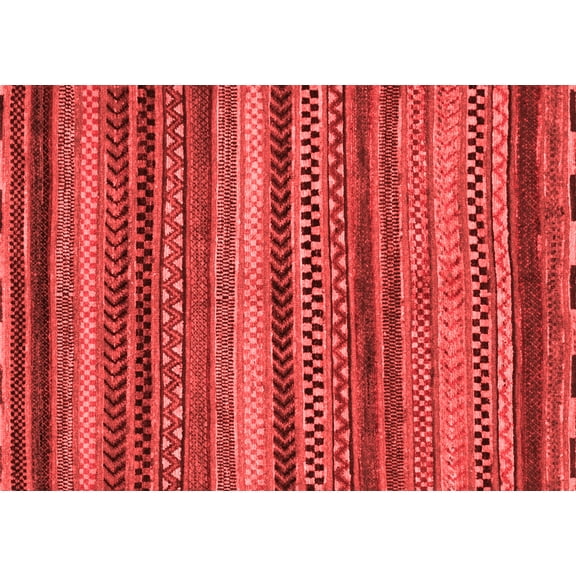 Ahgly Company Indoor Rectangle Abstract Red Modern Area Rugs, 5' x 7'