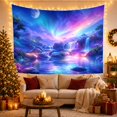 thumbnail image 3 of Moonlit Waterfall Under Colorful Aurora Sky, Dreamy Fantasy Style for Space Lovers, Galaxy Wall Art, Housewarming Gift, Tapestry Wall Hanging for Bedroom and Dorm, 3 of 7