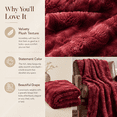 thumbnail image 5 of Sanmadrola Oversized Throw Blanket Soft Fuzzy for Couch Fluffy Blankets Throws Shaggy Faux Fur Blanket Plush Sherpa Blanket Cozy Decorative Gift Throw Blankets for Couch, Sofa Bed 60''x80'' Burgundy, 5 of 7