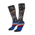 thumbnail image 2 of Bingfone Compression Socks for Women and Men Long Socks for Running Athletic Cycling Nurse-Fireworks, 2 of 8