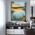 thumbnail image 2 of CozyNet Serene Riverbank With Wild Blooms Reflecting On Still, Calm Waters Wall Art Prints With Frame Canvas Perfect for Living Room & Bedroom, Ready to Hang, Wall Decor 16"x20"in, 2 of 4