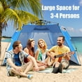 thumbnail image 2 of Costway 3-4 Person Easy Pop Up Beach Tent UPF 50Plus Portable Sun Shelter Blue, 2 of 12