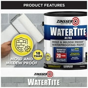 Bright White, Zinsser WaterTite-LX Ultra Matte Mold and Mildew-Proof Waterproofing Paint, 3 Gallon, 1 Pack