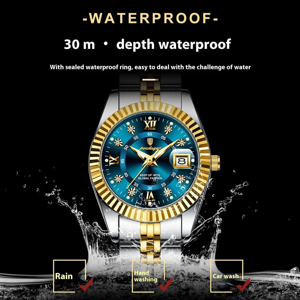 EXPLOJOY Elegant Women's Wristwatch – Date Function, Waterproof Case, Sleek Steel Strap