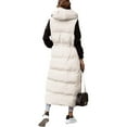 thumbnail image 4 of Winter Women Sleeveless Hooded Vest Coat Casual Solid Warm Parka Vest, 4 of 4