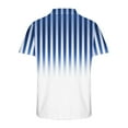 thumbnail image 3 of Fznquz Men Shirts Performance Casual Blue Polos Button Moisture Wicking Stripe Summer Men's T-Shirts M, 3 of 4