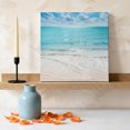 thumbnail image 3 of Ships Next Day Canvas Wall Art 8"x8", Summer Beach Wood Framed Canvas Print Painting, Blue Coastal Ocean Seaside Nautical Ready to Hang Small Picture Wall Decor for Home Bathroom Nursery Kitchen, 3 of 9