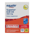 Equate Krill Oil Dietary Supplement, 350 mg, 65 Count