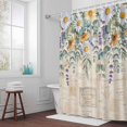 thumbnail image 5 of Eucalyptus Leaves Daisy Fabric Shower Curtain Flowers Leaf Retro Washable Shower Curtains for Bathroom, Waterproof Bath Curtain with Hooks Home Decor 72x72in, 5 of 8