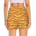 thumbnail image 4 of Goofa Hot Dogs Printed Women 2 in 1 Running Shorts,Quick Dry Athletic Workout Shorts,High Waisted Athletic Shorts with Liner Pockets-Small, 4 of 9