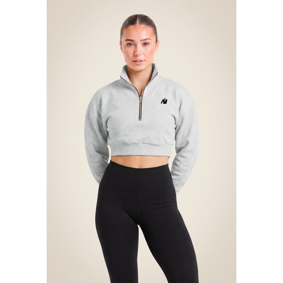 Ocala Cropped Half-Zip Sweatshirt - Gray