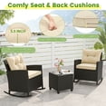 thumbnail image 5 of Barara King Outside Patio Conversation Sets, Patio Furniture Set,Patio Rattan Roker Chairs with Tempered Glass Table and Soft Cushions for Backyard Poolside Porch-Beige, 5 of 7