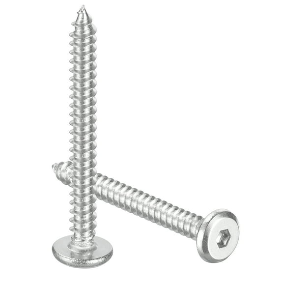 M3 x 30mm (100 Pack) 304 Stainless Steel Flat Round Socket Head Wood Screws